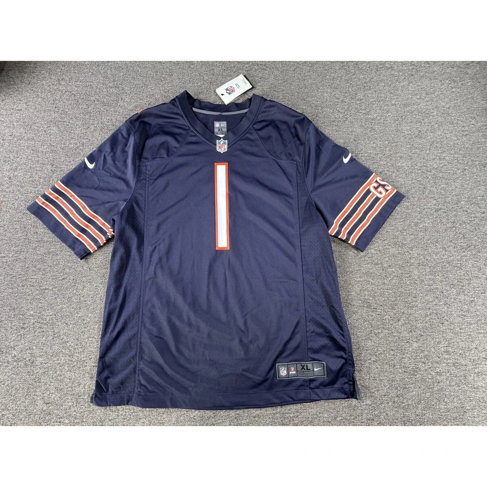 Chicago Bears Jersey Mens XL Blue Nike NFL Football Justin Fields 1 On Field